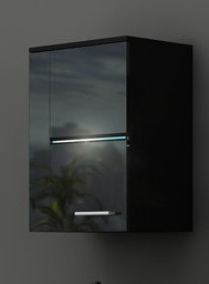 Тумба навісна ліва/права Candy AAAA MEBLE чорний/чорний глянець, фото 1