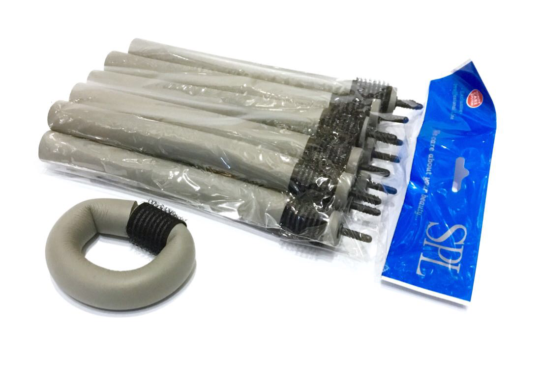 Бігуді Папільйотки (бумеранги) з липучкою короткі сірі, (180 мм/20 мм), фото 1