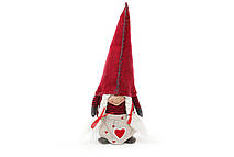 Новорічна декоративна лялька Гном 34см, колір - червоний
