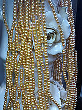 Бусини перлинні золоті діаметр 4 мм на нитці