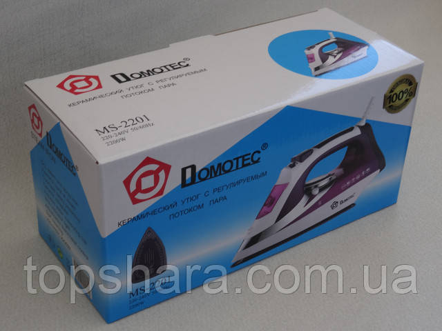 Праска Domotec MS-2201 кераміка, з регульованим потоком пари, фіолетовий