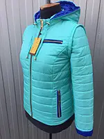 Женская куртка- жилет, молодежная, со сьемными рукавами большого размера. р-42 - 74