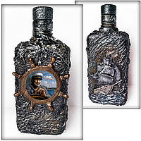 Декоративна пляшка в подарунок чоловікові моряку на день ВМФ Сувеніри морської тематики
