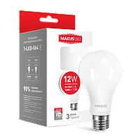 Лампа светодиодная MAXUS LED A 60 12w 4100K E27 1-LED-778