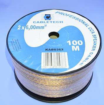 Кабель акуст. CCA прозорий 2х6,00мм кв. Cabletech KAB0362 /бухта 100м