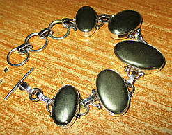 Срібний браслет із піритом "Золото інків"