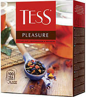 Чай Tess Pleasure (тес плежу) чорний із шипшиною та яблуком 100 пакетів по 1.5 г