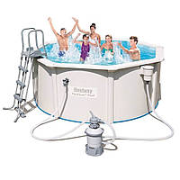 Збірний басейн Bestway Hydrium 56566 (300x120) з пісочним фільтром, драбиною і тентом