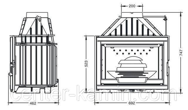 Каминная топка Laudel 700 Grande Vision с шибером двойное сгорание CDP - фото 2 - id-p86945698