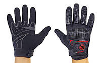 Мотоперчатки текстильные с закрытыми пальцами и протектором SCOYCO (р-р M-XL, черный)