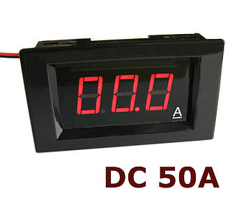 Амперметр постійного струму до 50 А DC цифровий вбудований A85DC Червоний + шунт