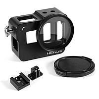 Алюмінієвий корпус для екшн камер GoPro Hero 5, 6, 7 з фільтром 52 UV та кришкою (код № XTGP433)