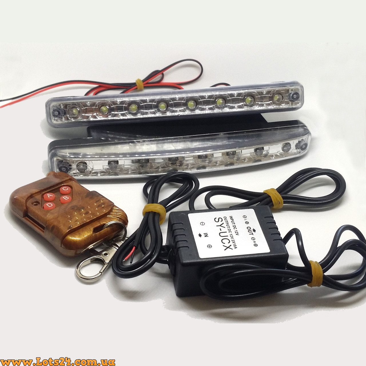Денні ходові вогні + стробоскоп 2х DRL 8 LED світлодіодні ДХО з мигалкою