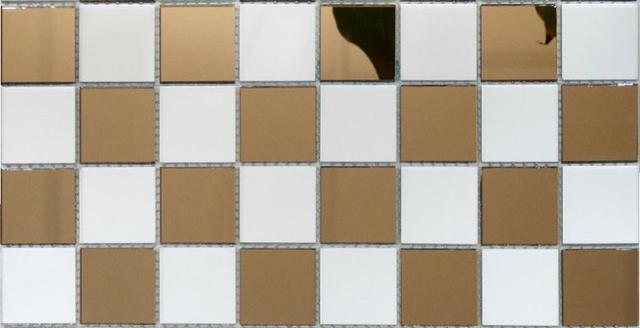 Дзеркальна мозаїка біла з бронзою BK-4