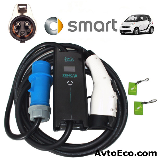 Зарядний пристрій для електромобіля Smart Fortwo ED Electric Drive Zencar J1772 32A, фото 1