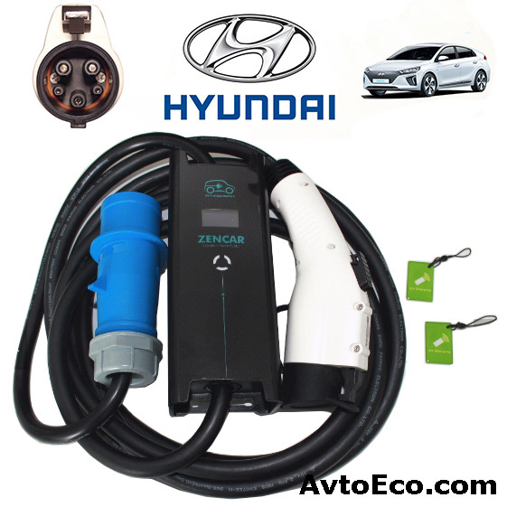 Зарядний пристрій для електромобіля Hyundai IONIQ Electric Zencar J1772 32A, фото 1