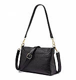 Сумка жіноча з натуральної шкіри (чорна), фото 2