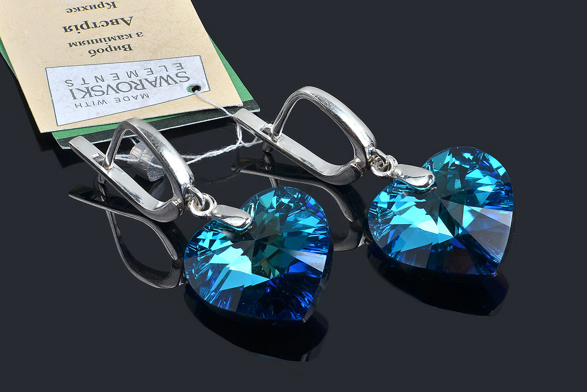 Ошатні сережки з кристалами Swarovski (Україна)
