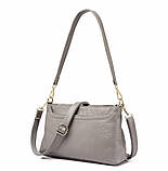 Сумка жіноча з натуральної шкіри (сіра), фото 2