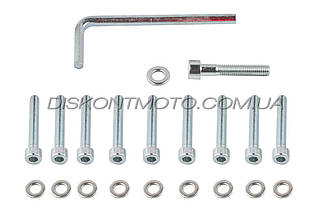 Болти кришки варіатора Yamaha JOG ,AXIS ,APRIO (шестигранний шліц, 10 шт. +ключ) SHUK