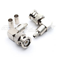 Разъем угловой штекер BNC под кабель RG-59, Crimp (обжим)