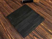 Чоловіче шкіряне портмоне (міні-клатч) ручної роботи VOILE vl-lw1-blk, фото 3
