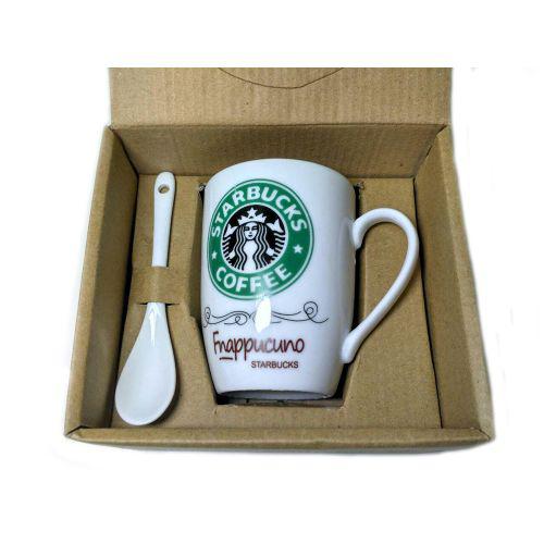 Чашка керамічна кружка Starbucks набір з ложкою R82530 Green