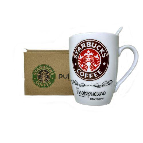 Чашка керамічна кружка Starbucks набір з ложкою R82530 Brown