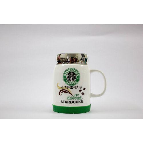 Чашка керамічна кружка Starbucks з кришкою SH 025-1 Green
