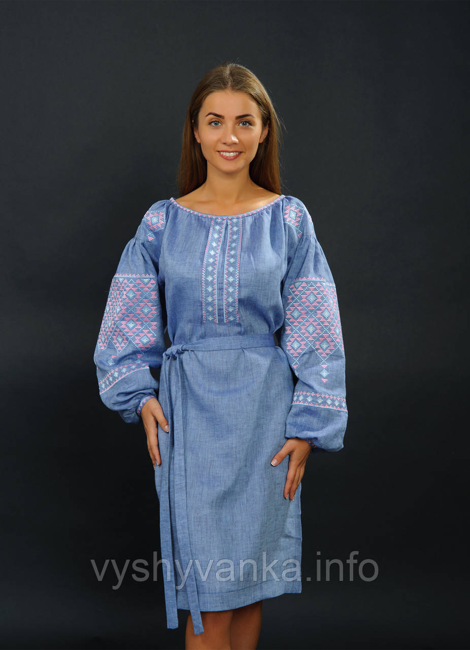 Плаття з українською вишивкою, льон, арт. 4145