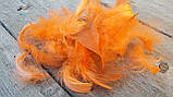 Пір'я помаранчеве декоративне, уп.150 шт (4 гр), фото 2