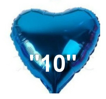 Куля фольгована "Серце синє". Розмір: 10" (25 см)