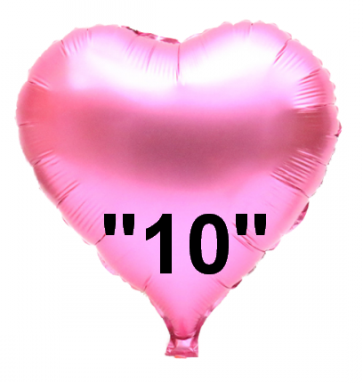 Куля фольгована "Серце рожеве". Розмір: 10" (25 см)