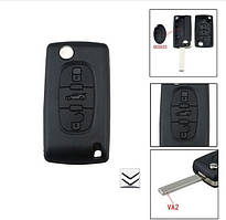 Корпус викидного ключа 3 кнопки Citroen VA2 без тримача батарейки