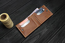 Чоловічий шкіряний гаманець ручної роботи VOILE vl-mw4-lbrn-beg, фото 3