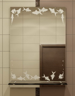 Дзеркало з полицею 70х50 см