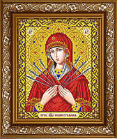 Схема для вышивки бисером "Пресвятая Богородица Семистрельная в золоте" ИС-4039