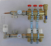 Коллектор для теплого пола в сборе на 5 контуров APC, гребенка теплый пол