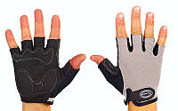Велоперчатки текстильные SCOYCO (открытые пальцы, р-р S-XXL, серый)