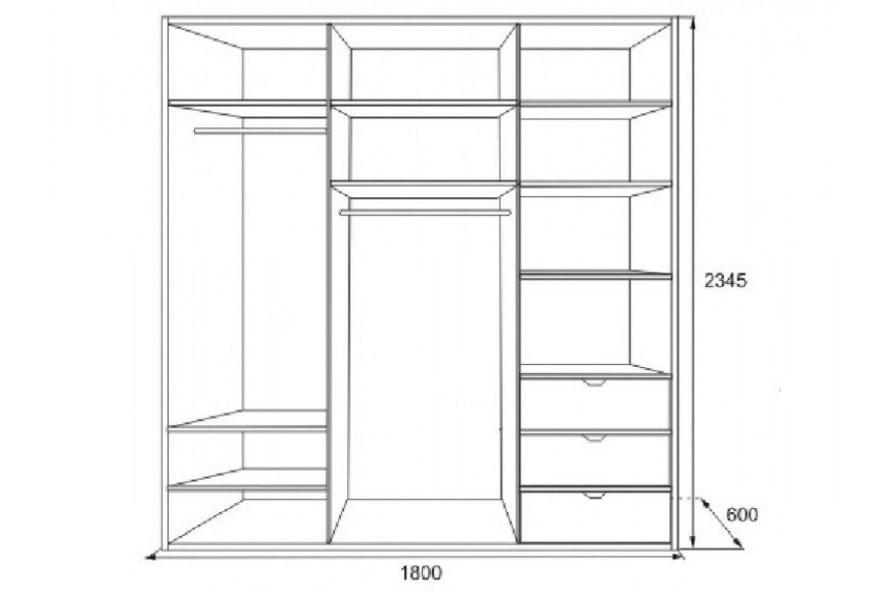 Шафа-купе "Прага" МДФ Ш1800*В2400*Г600 Цену та комплектацію уточнюйте в менеджера