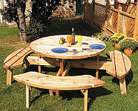 Набор садовой мебели Камелот №4 (ф1,8-2м), обеденный стол, лавочки, набор мебели на дачу