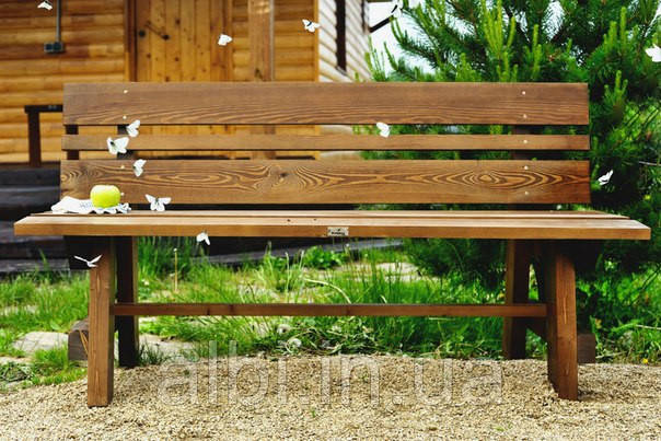 Скамья садовая, деревянная лавочка для дачи Ева со спинкой, лава из ...