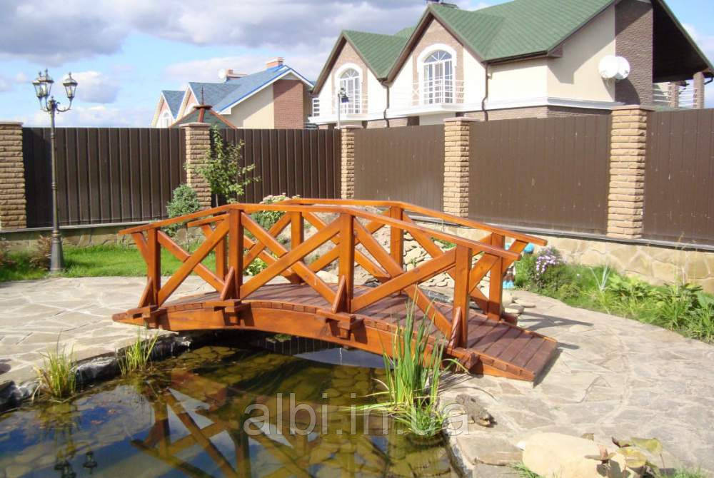 Мостик 3м садовый Усадьба, декоративный мост, мост на дачу, мостик деревянный во двор - фото 2 - id-p678573923