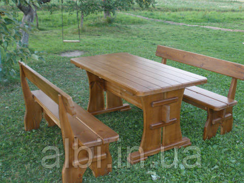 Стіл 1.6 м із натурального дерева Сільський, дерев'яний стіл, стіл із дерева, обідній стіл, фото 1
