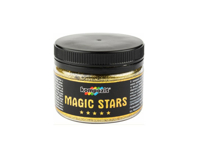 Глиттер полиэфирный KOMPOZIT MAGIC STARS декоративный золото 60гр - фото 1 - id-p536552112