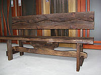 Скамья "Волна" со спинкой 2м, деревянная скамейка, лавочка из дерева, деревянная лава
