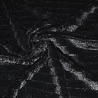 Хутро штучне чорне зі стриженої смугою ш.150