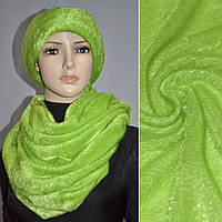 Хутро штучне світло-зелений, ш.150