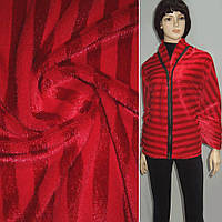 Хутро штучне червоне смуги з блискітками, ш.150