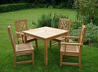 Меблі садові з натурального дерева Затишок КОМПЛЕКТ, стіл і стільці з дерева
